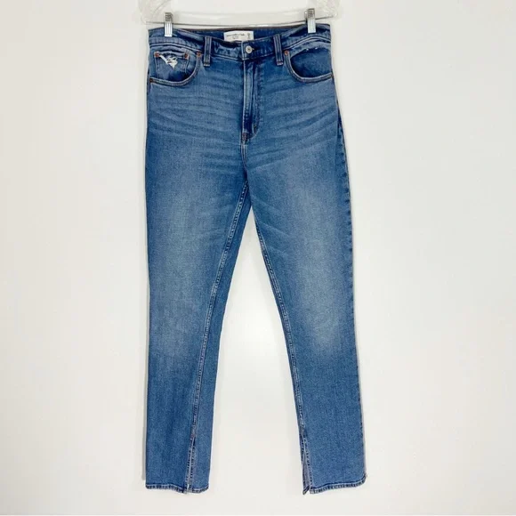 Abercrombie & Fitch The Skinny High Rise Jeans Vent Hem Size 8 Long - Picture 2 of 10